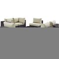 Modway Furniture Convene Outdoor Patio Sectional Set, Espresso Beige, 7Pk EEI-2164-EXP-BEI-SET